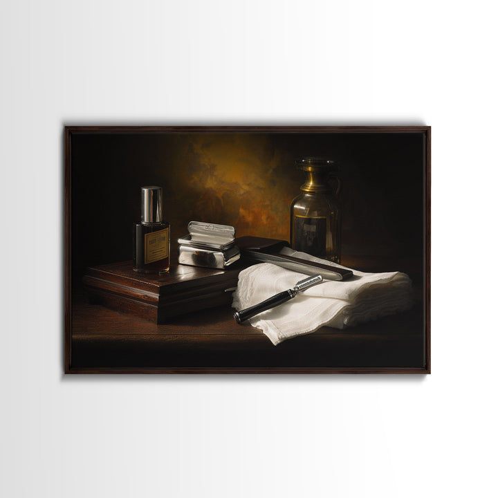 Black and White Portrait of a Sharply Canvas Print, Barbershop Art, Digital Art, Barbershop Decor, Oil Painting, Grooming, BAA-3x2-22