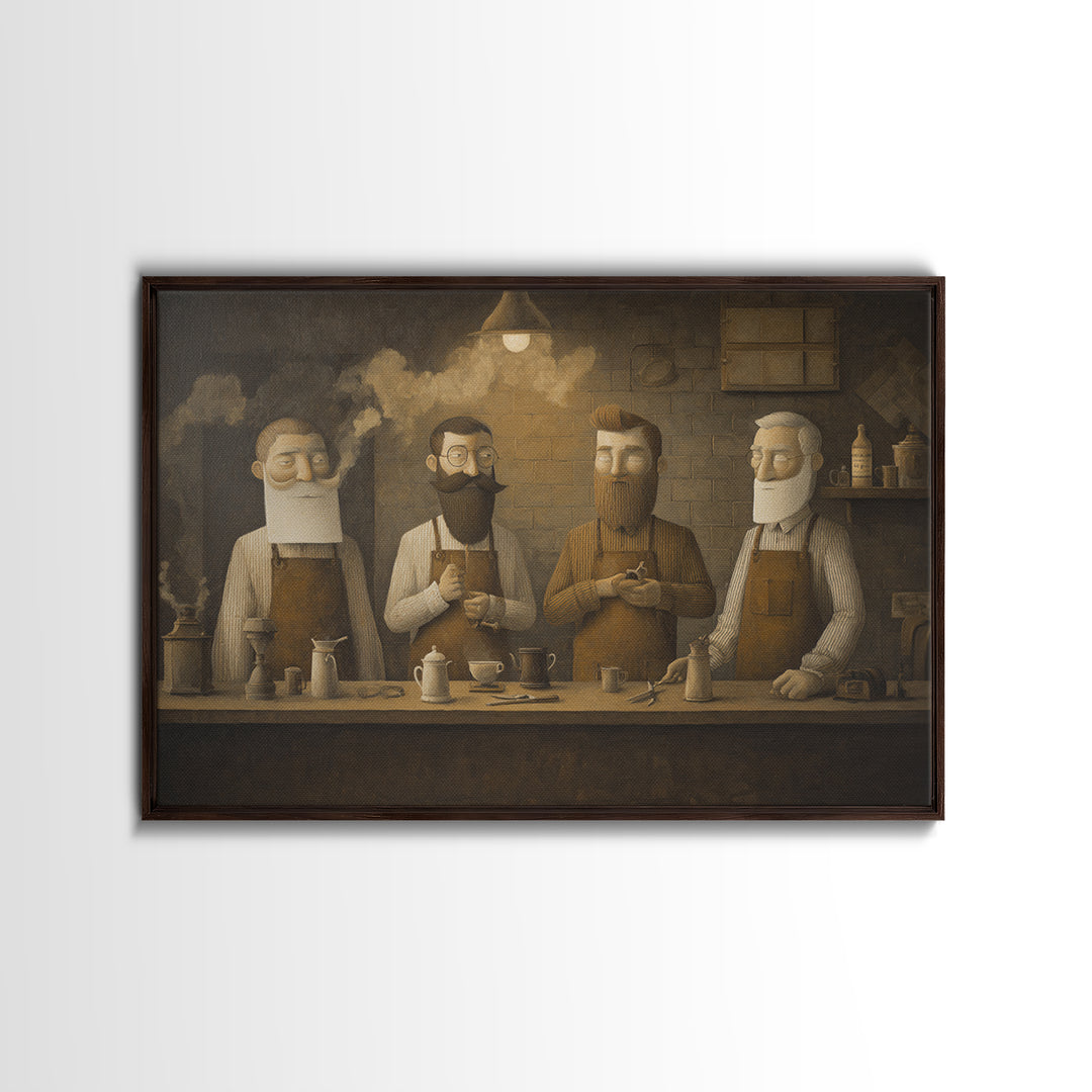 Barber Shop Quartet Musical Poster Without Interior Canvas Print, Barbershop Art, Unique Wall Art, Barbershop Decor, Grooming, BAA-3x2-25