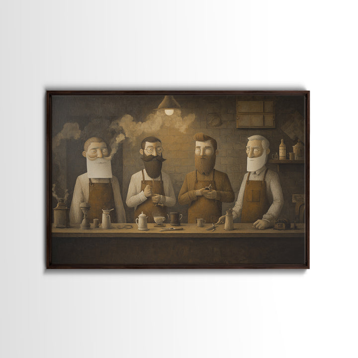 Barber Shop Quartet Musical Poster Without Interior Canvas Print, Barbershop Art, Unique Wall Art, Barbershop Decor, Grooming, BAA-3x2-25