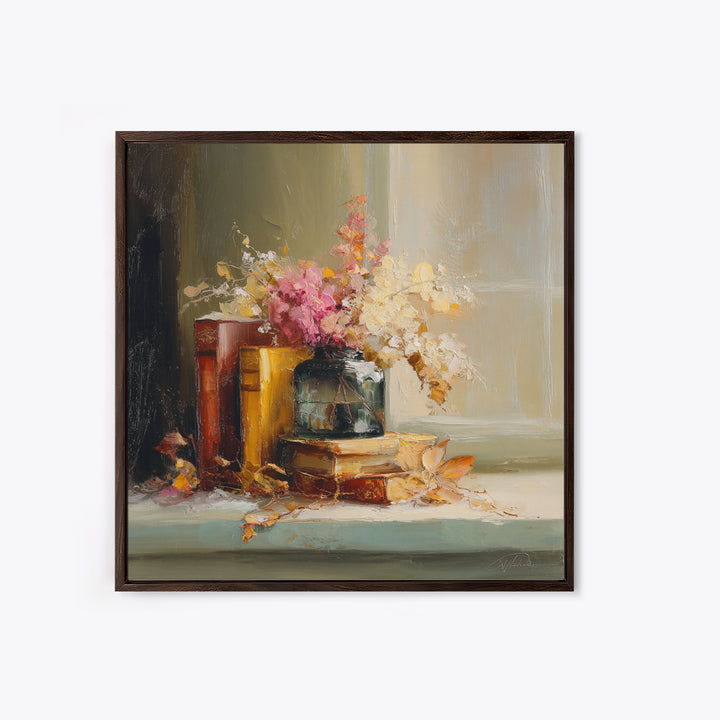 Warm Fireplace Still Life Canvas Print, Bed and Breakfast Art, Bedroom Wall Decor, Living Room Decor, Fine Art, BAB-1x1-18