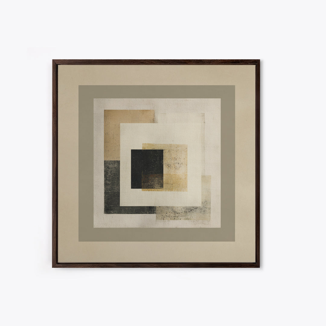 Quilt Pattern Folk Art Composition Canvas Print, Bed and Breakfast Art, Bedroom Wall Art, Living Room Decor, Fine Art, BAB-1x1-35