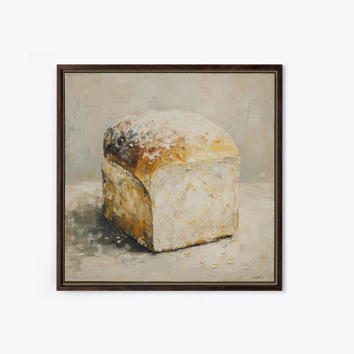 Freshly Baked Bread Framed Canvas Print, Bed and Breakfast Art, Abstract Art, Living Room Decor, Fine Art, Coffee Art, BAB-1x1-44