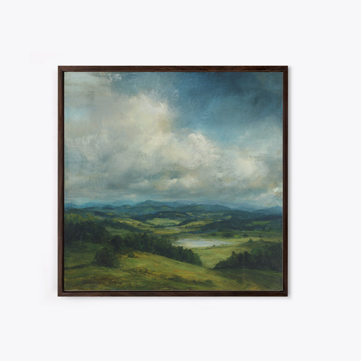 Classic Landscape with Rolling Green Hills Canvas Print, Bed and Breakfast Art, Wall Decor, Living Room Decor, BAB-1x1-48