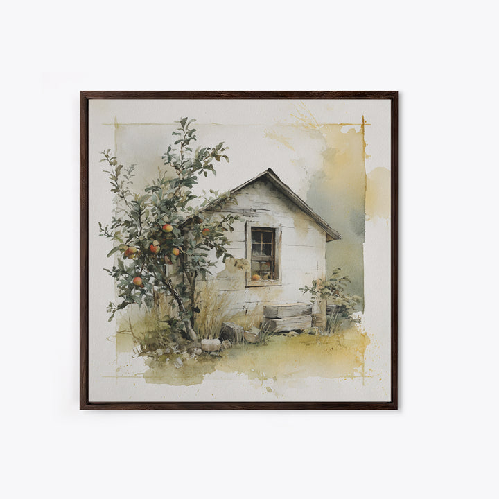 Apple Orchard Scene Canvas Print, Bed and Breakfast Art, Minimalist Decor, Living Room Decor, Fine Art, Abstract Art, BAB-1x1-85