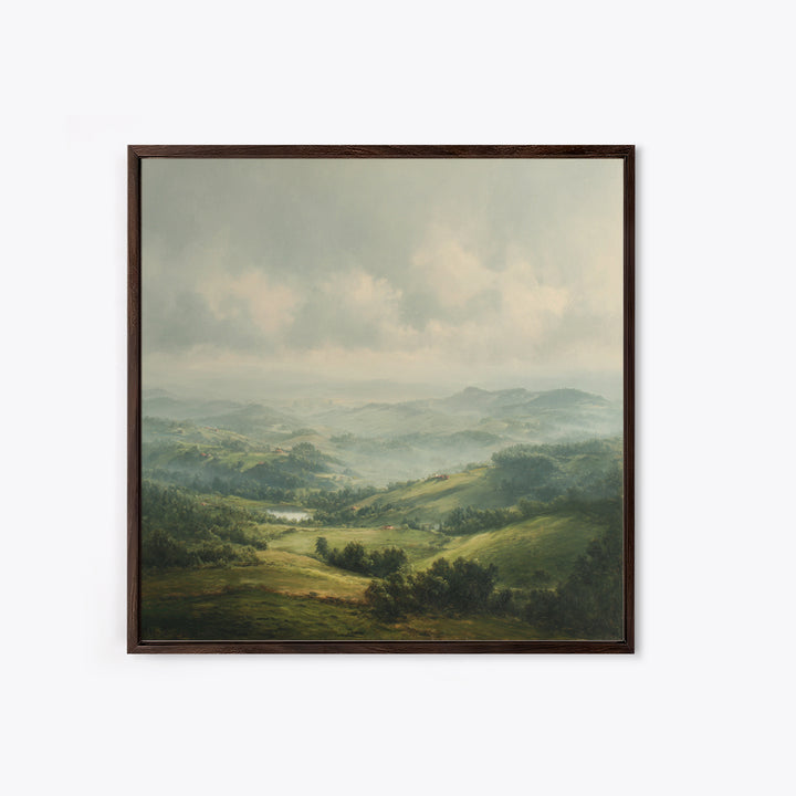 Classic Landscape with Rolling Green Hills Canvas Print, Bed and Breakfast Art, Art Print, Living Room Decor, BAB-1x1-96