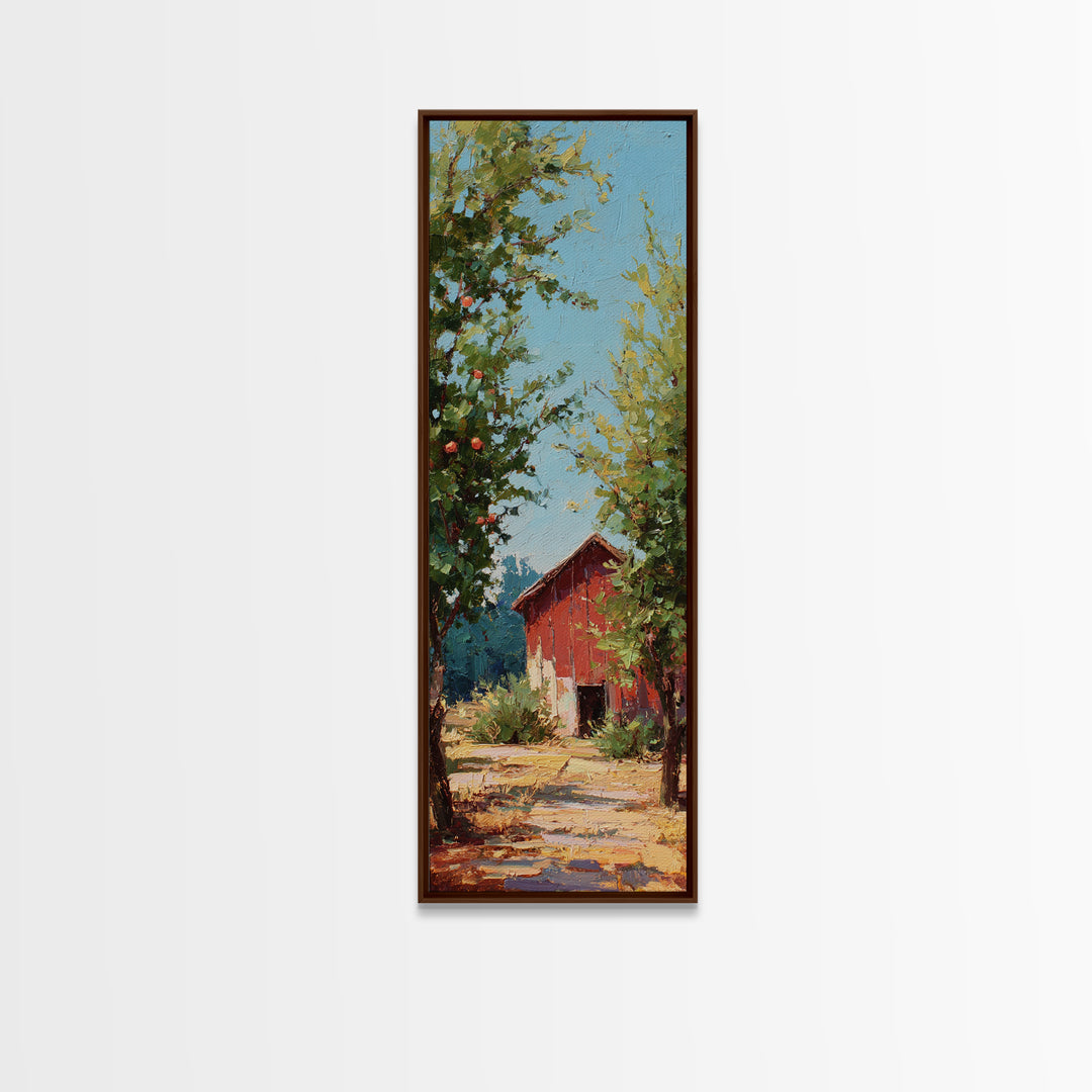 Apple Orchard Scene Canvas Print, Bed and Breakfast Art, Canvas Wall Art, Living Room Decor, Fine Art, Above Bed Decor, BAB-1x3-25