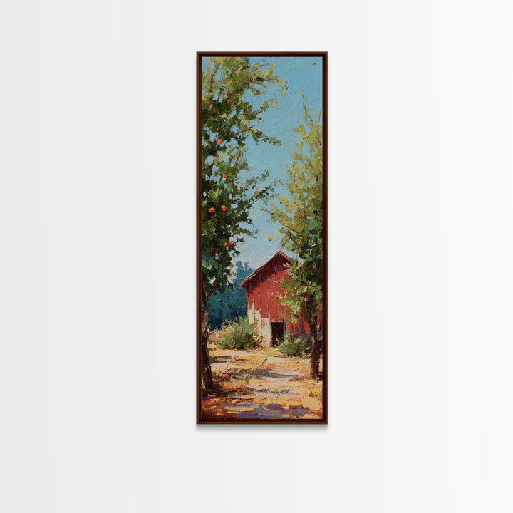 Apple Orchard Scene Canvas Print, Bed and Breakfast Art, Canvas Wall Art, Living Room Decor, Fine Art, Above Bed Decor, BAB-1x3-25