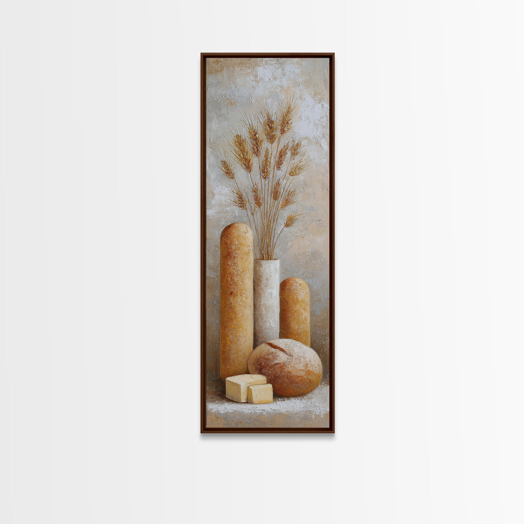 Freshly Baked Bread Canvas Print, Bed and Breakfast Art, Dopamine Decor, Living Room Decor, Fine Art, Bedroom Art, BAB-1x3-56
