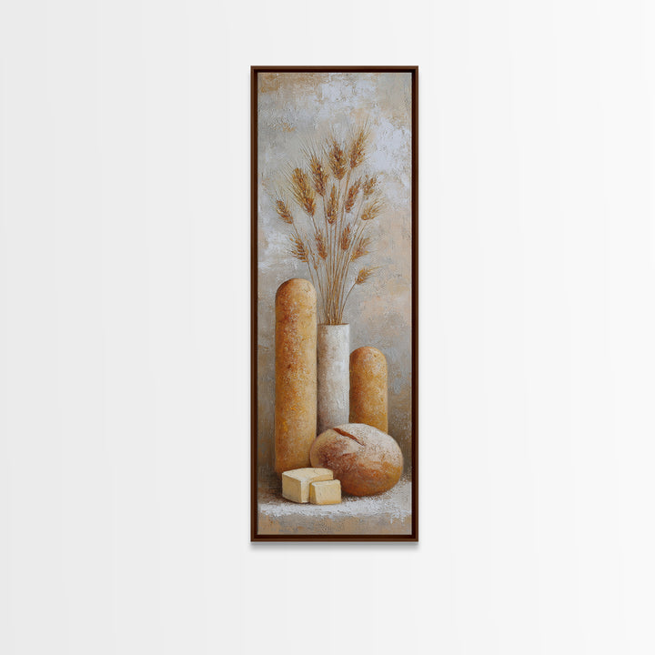 Freshly Baked Bread Canvas Print, Bed and Breakfast Art, Dopamine Decor, Living Room Decor, Fine Art, Bedroom Art, BAB-1x3-56