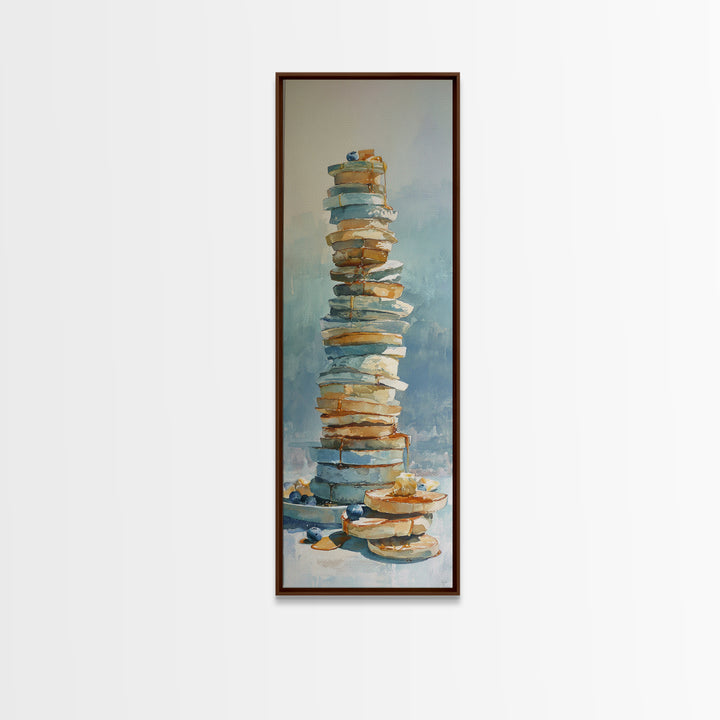 Blueberry Pancakes Still Life Canvas Print, Bed and Breakfast Art, Bedroom Wall Art, Living Room Decor, Fine Art, BAB-1x3-68