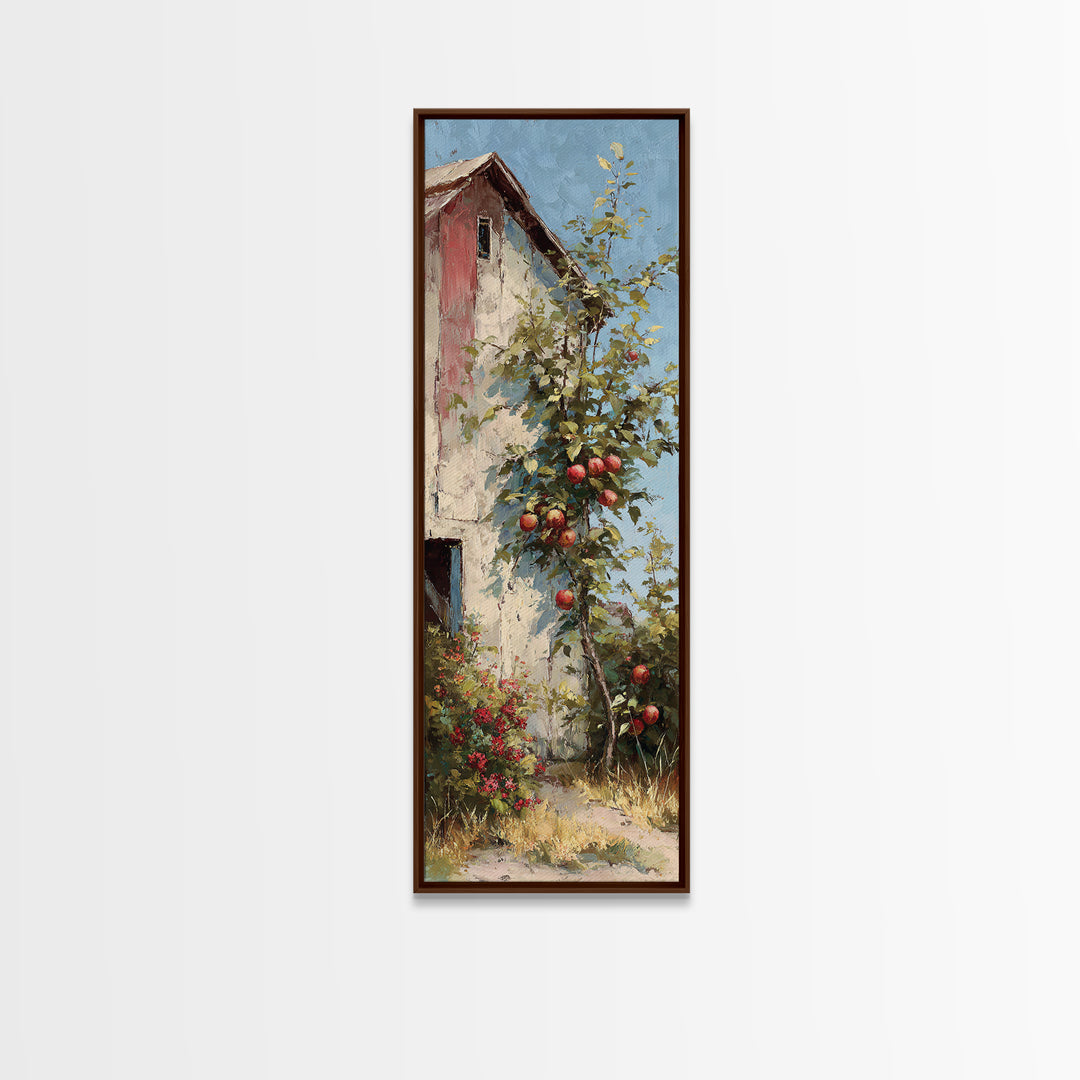 Apple Orchard Scene Canvas Print, Bed and Breakfast Art, Boho Decor, Living Room Decor, Oil Painting, Art Print, BAB-1x3-97