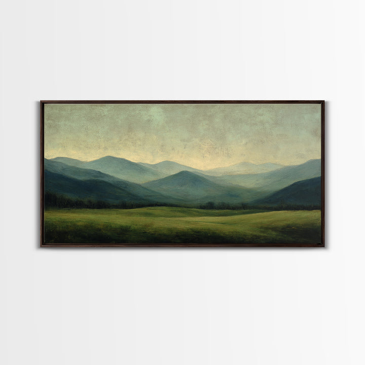Classic Landscape with Rolling Green Hills Canvas Print, Bed and Breakfast Art, Statement Artwork, Living Room Decor, BAB-2x1-20