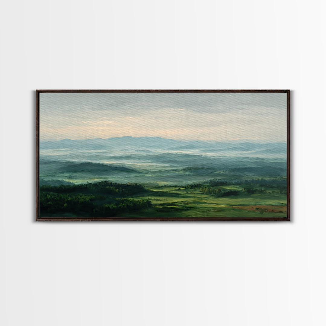 Classic Landscape with Rolling Green Hills Canvas Print, Bed and Breakfast Art, Printable Wall Art, Living Room Decor, Fine Art, BAB-2x1-68