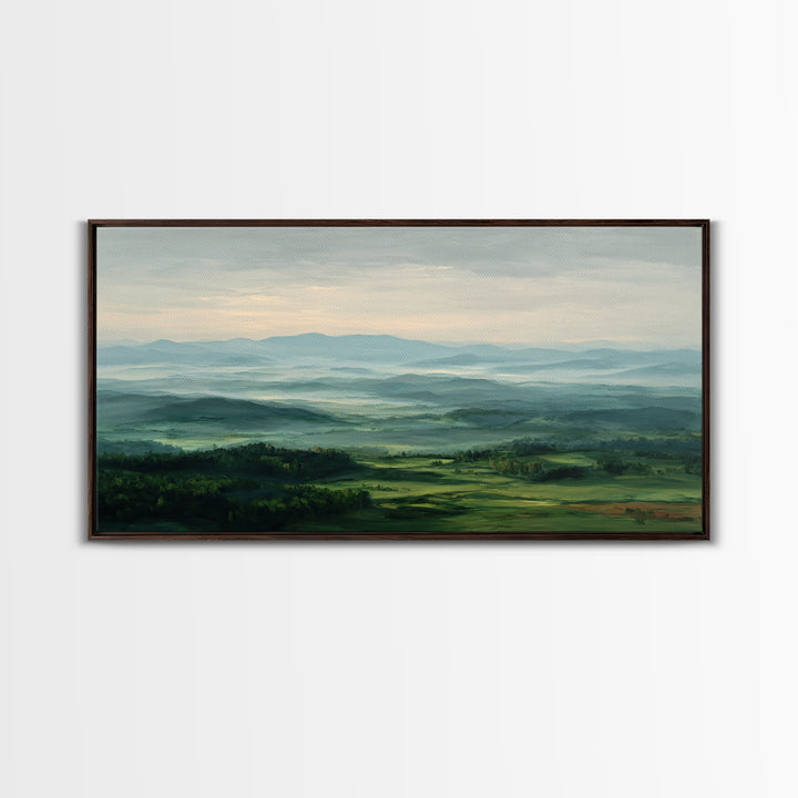 Classic Landscape with Rolling Green Hills Canvas Print, Bed and Breakfast Art, Printable Wall Art, Living Room Decor, Fine Art, BAB-2x1-68