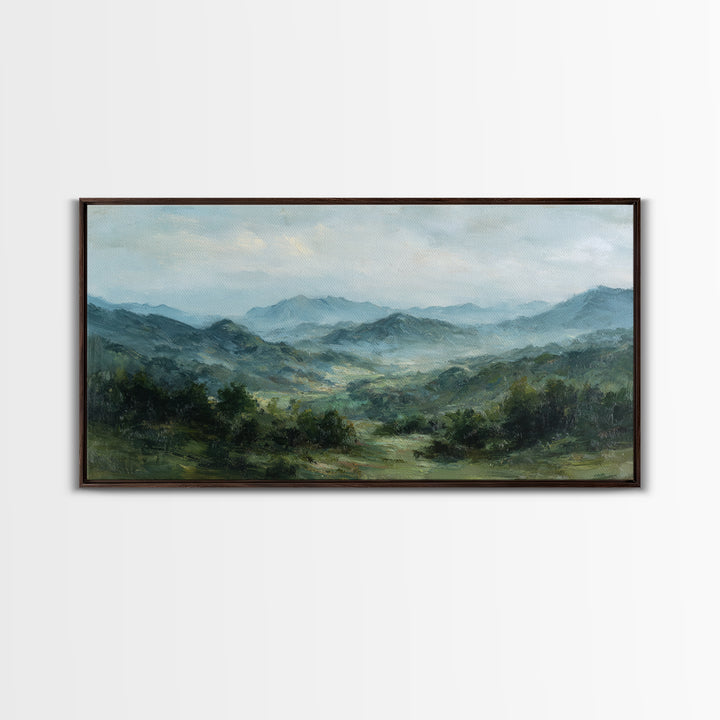 Classic Landscape with Rolling Green Hills Canvas Print, Bed and Breakfast Art, Farmhouse Decor, Living Room Decor, BAB-2x1-92