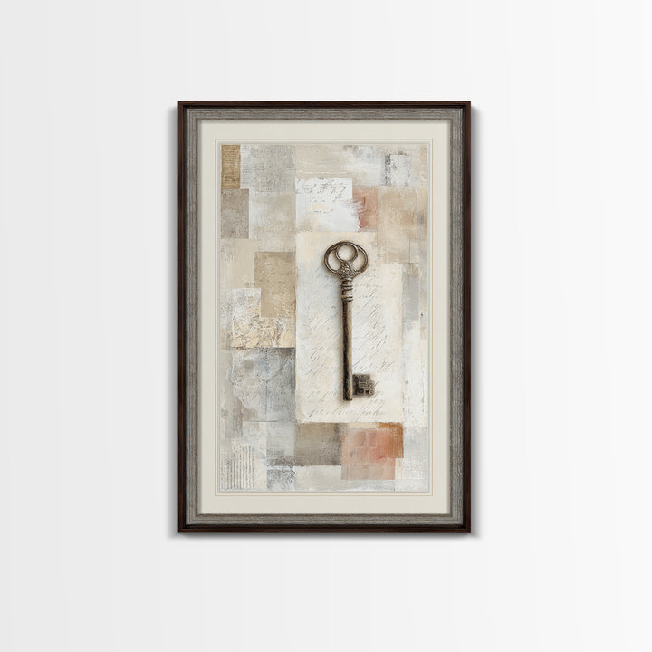 Antique Key and Handwritten Letter Arrangement Without Canvas Print, Bed and Breakfast Art, Bedroom Decor, Living Room Decor, BAB-2x3-41
