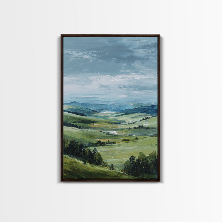 Classic Landscape with Rolling Green Hills Canvas Print, Bed and Breakfast Art, Printable Wall Art, Living Room Decor, BAB-2x3-80
