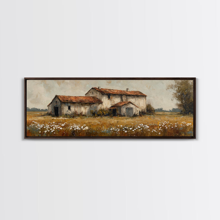 Rooster and Wildflower Country Portrait Canvas Print, Bed and Breakfast Art, Rustic Home Decor, Living Room Decor, Fine Art, BAB-3x1-11