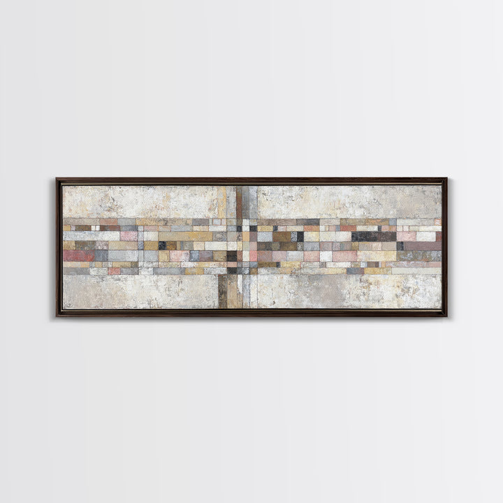 Quilt Pattern Folk Art Composition Canvas Print, Bed and Breakfast Art, Fine Art Print, Living Room Decor, Fine Art, BAB-3x1-3