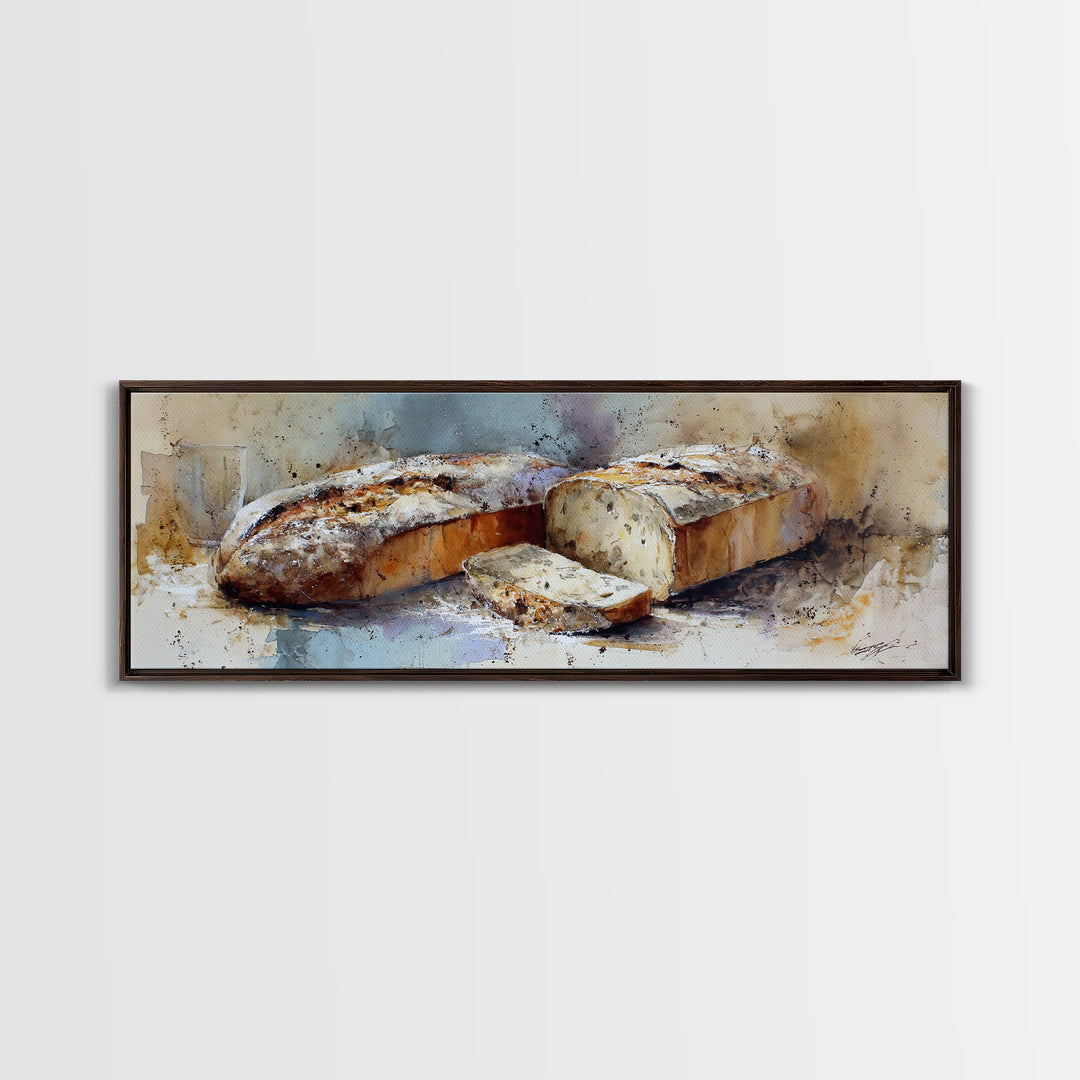Freshly Baked Bread Canvas Print, Bed and Breakfast Art, Gallery Decor, Living Room Decor, Fine Art, Wall Art, BAB-3x1-36