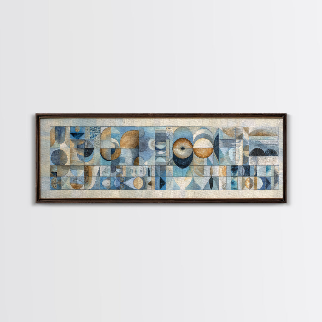 Quilt Pattern Folk Art Composition Framed Canvas Print, Bed and Breakfast Art, Printable, Living Room Decor, Fine Art, BAB-3x1-99