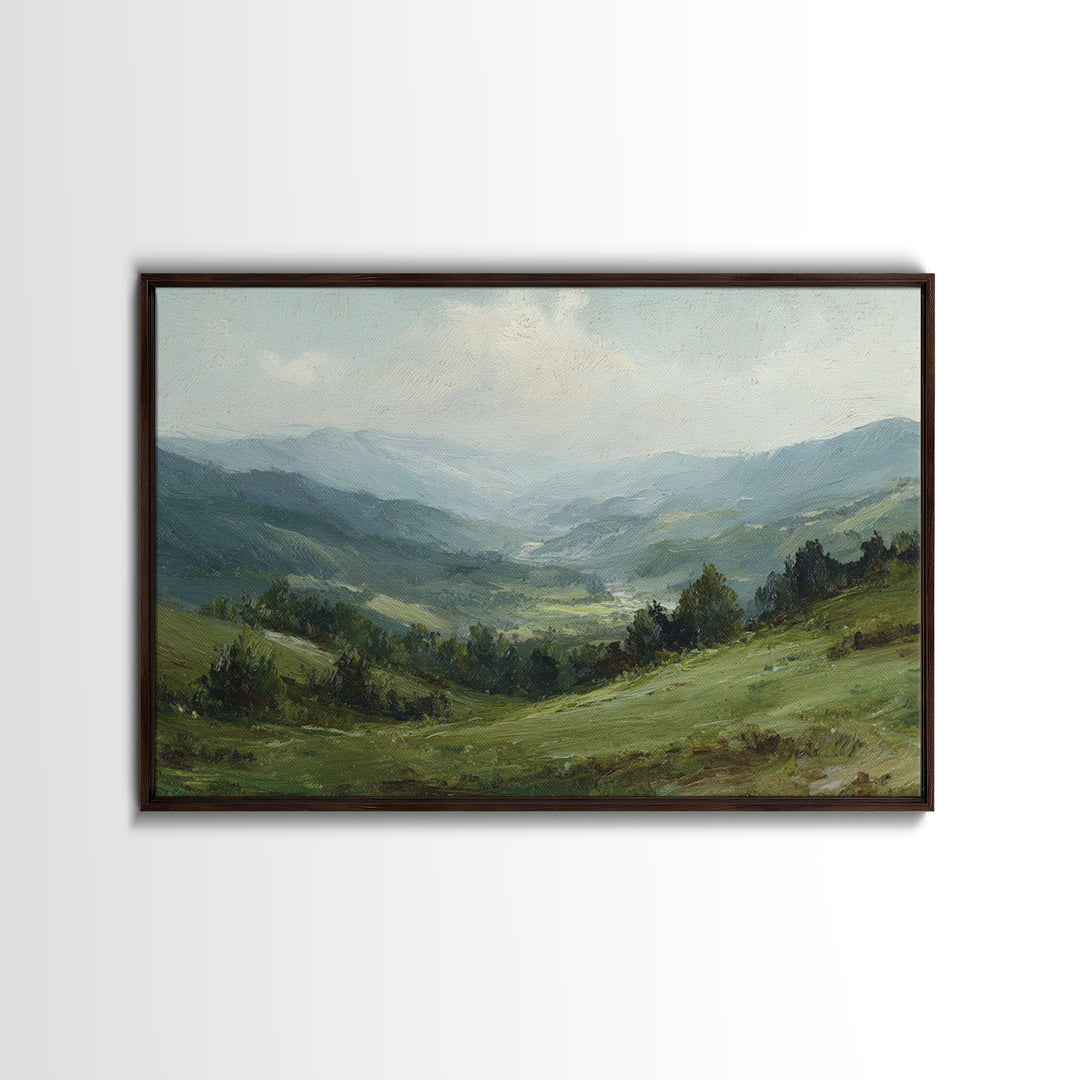 Classic Landscape with Rolling Green Hills Canvas Print, Bed and Breakfast Art, Bedroom Wall Decor, Living Room Decor, BAB-3x2-28