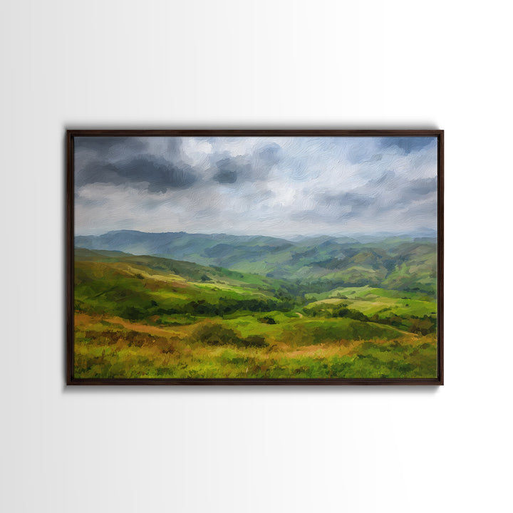 Classic Landscape with Rolling Green Hills Canvas Print, Bed and Breakfast Art, Farmhouse Decor, Living Room Decor, Fine Art, BAB-3x2-4