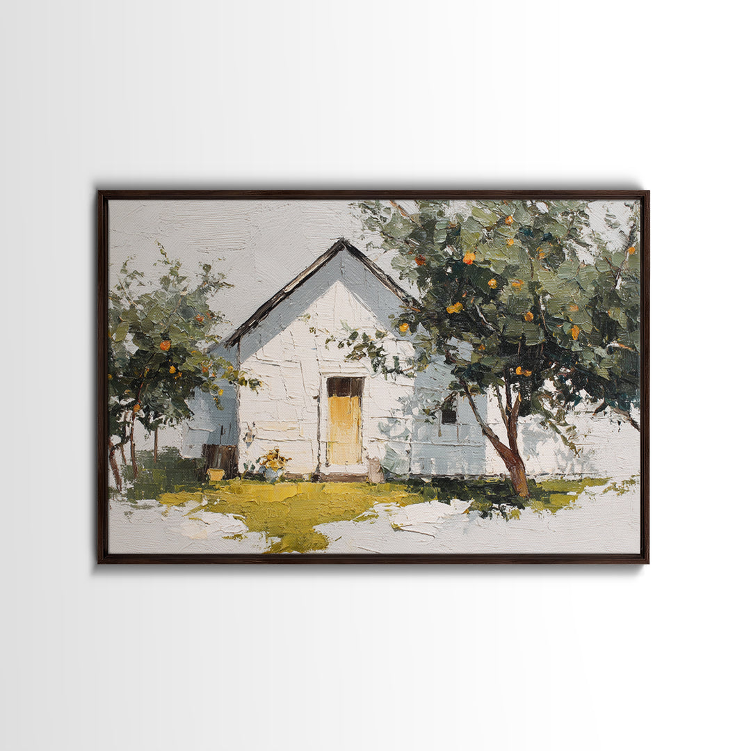 Apple Orchard Scene Canvas Print, Bed and Breakfast Art, Boho Decor, Living Room Decor, Oil Painting, Art Print, BAB-3x2-89