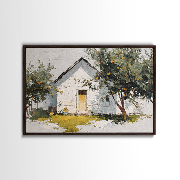 Apple Orchard Scene Canvas Print, Bed and Breakfast Art, Boho Decor, Living Room Decor, Oil Painting, Art Print, BAB-3x2-89