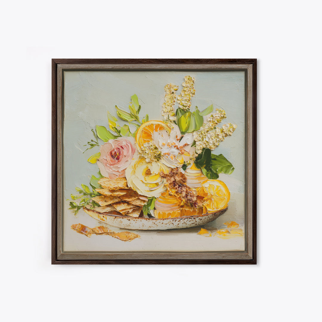 Cupcake Bouquet Painted Framed Canvas Print, Bakery Art, Kitchen Wall Decor, Bakery Decor, Patisserie, Whimsical Wall Art, BAK-1x1-7