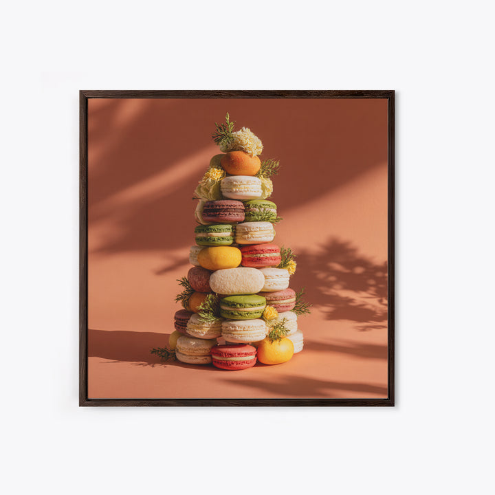 Single Perfect Macaron Tower Canvas Print, Bakery Art, Print, Bakery Decor, Fine Art, Patisserie, Food Art, Kitchen Print, BAK-1x1-99