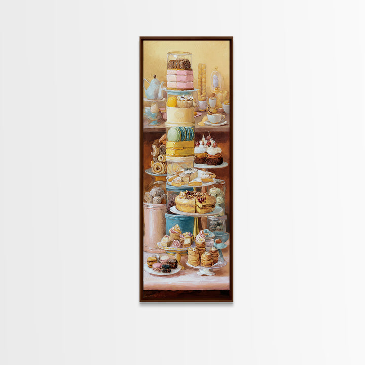 French Patisserie Window Display of Pastel Pastries Canvas Print, Bakery Art, Gallery Decor, Bakery Decor, Fine Art, Patisserie, BAK-1x3-38