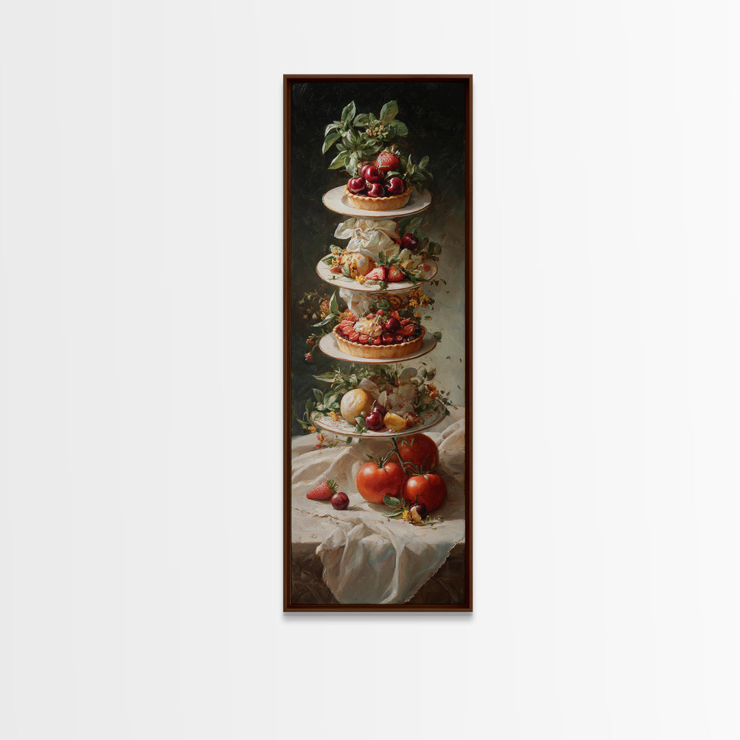 Cherry Tart Still Life Canvas Print, Bakery Art, Printable Wall Art, Bakery Decor, Fine Art, Patisserie, Coffee Wall Art, BAK-1x3-65