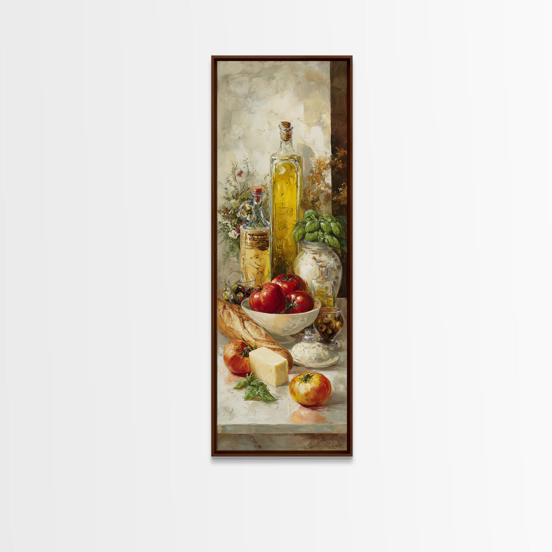 Baguette and Butter Still Life on Marble Canvas Print, Bakery Art, Digital Download Art, Bakery Decor, Fine Art, Patisserie, BAK-1x3-68
