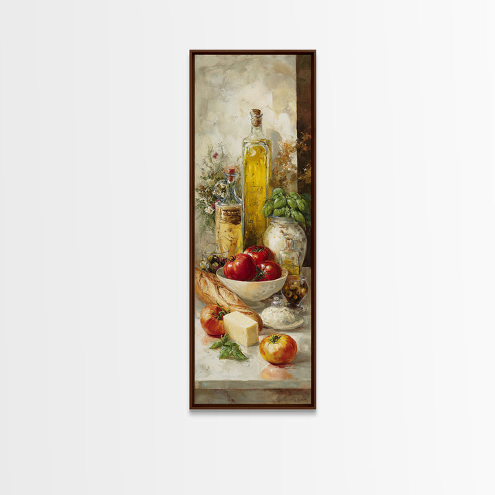 Baguette and Butter Still Life on Marble Canvas Print, Bakery Art, Digital Download Art, Bakery Decor, Fine Art, Patisserie, BAK-1x3-68