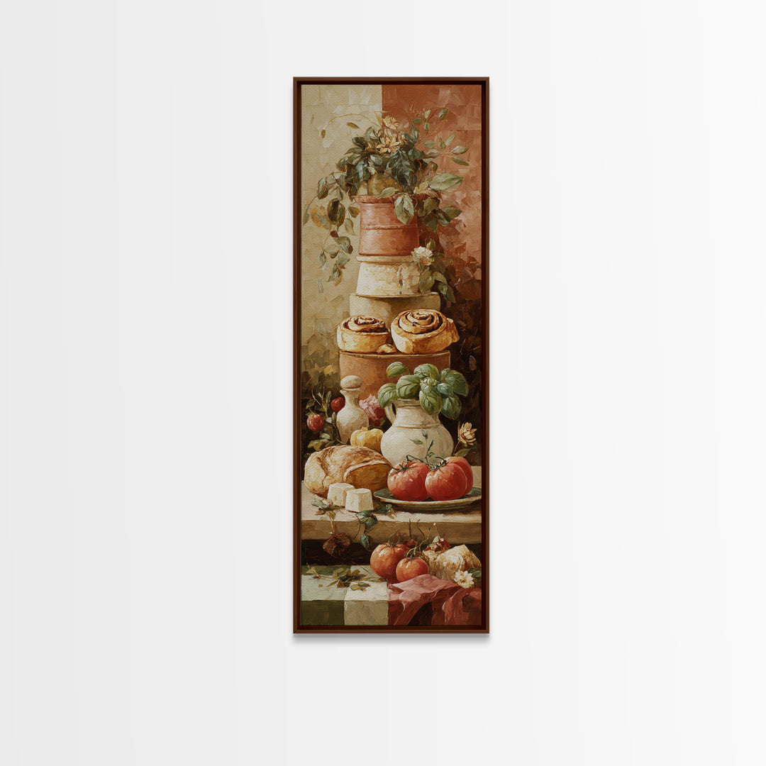 Cinnamon Rolls in a Warm Country Kitchen Framed Canvas Print, Bakery Art, Gallery Decor, Bakery Decor, Fine Art, Patisserie, BAK-1x3-71
