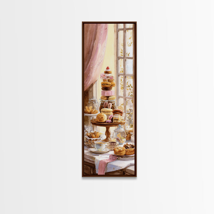 French Patisserie Window Display of Pastel Pastries Canvas Print, Bakery Art, Contemporary Art, Bakery Decor, Patisserie, BAK-1x3-86