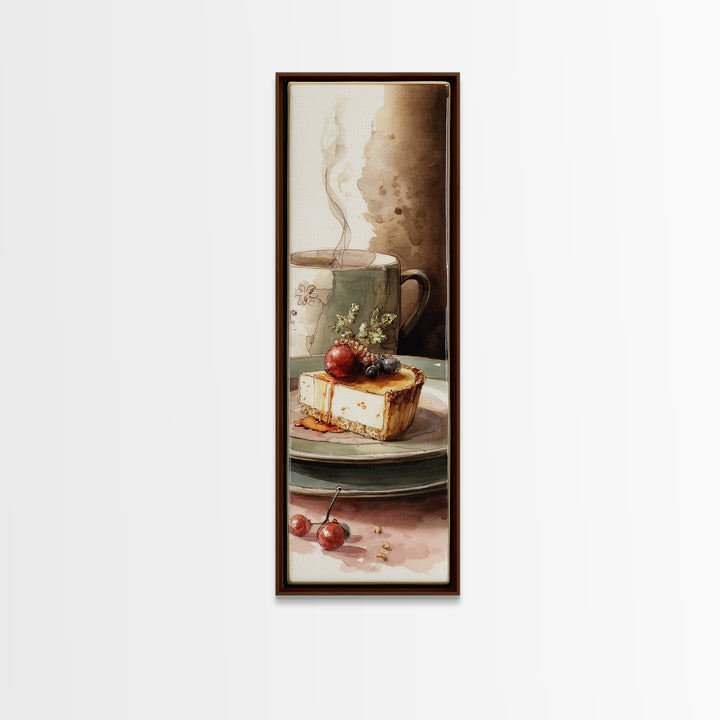 Cherry Tart Still Life Canvas Print, Bakery Art, Kids Art, Bakery Decor, Fine Art, Patisserie, Minimalist Decor, BAK-1x3-89
