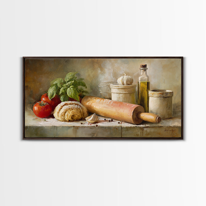 Patisserie Pattern of Rolling Pins and Pastries Canvas Print, Bakery Art, Kitchen Decor, Bakery Decor, Fine Art, Patisserie, BAK-2x1-17