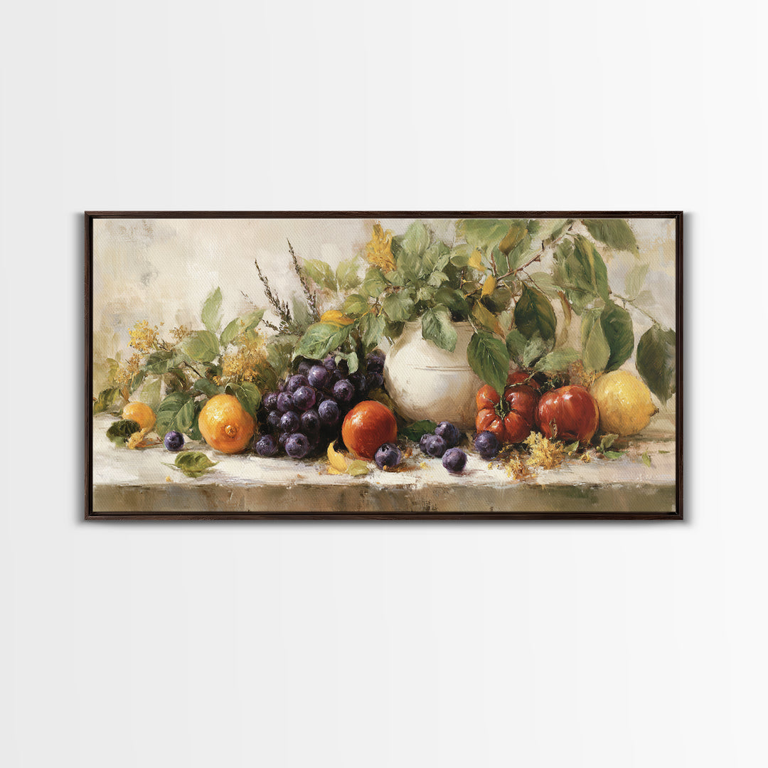 Blueberry Galette with Rustic Farmhouse Texture Framed Canvas Print, Bakery Art, Gallery Decor, Bakery Decor, Patisserie, BAK-2x1-67