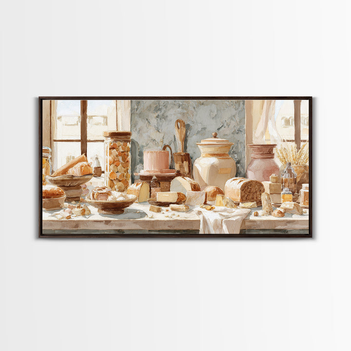 French Patisserie Window Display of Pastel Pastries Canvas Print, Bakery Art, Digital Print, Bakery Decor, Fine Art, Patisserie, BAK-2x1-70