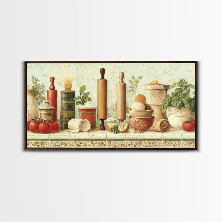 Patisserie Pattern of Rolling Pins and Pastries Canvas Print, Bakery Art, Coffee Wall Art, Bakery Decor, Fine Art, Patisserie, BAK-2x1-89