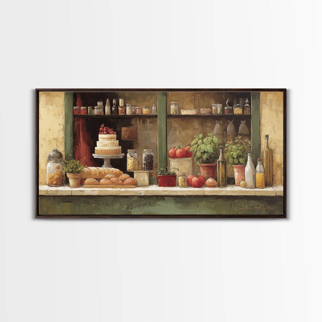 Parisian Dessert Poster Framed Canvas Print, Bakery Art, Kitchen Prints, Bakery Decor, Fine Art, Patisserie, Kids Art, BAK-2x1-92