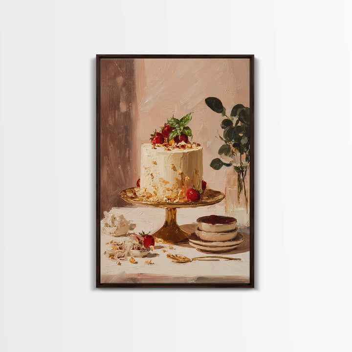 Parisian Dessert Poster Framed Canvas Print, Bakery Art, Bakery, Bakery Decor, Fine Art, Patisserie, Minimalist Decor, BAK-2x3-8