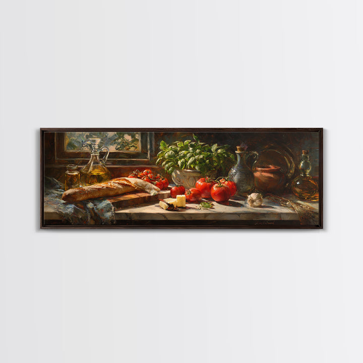Baguette and Butter Still Life on Marble Canvas Print, Bakery Art, Kids Art, Bakery Decor, Fine Art, Patisserie, BAK-3x1-24