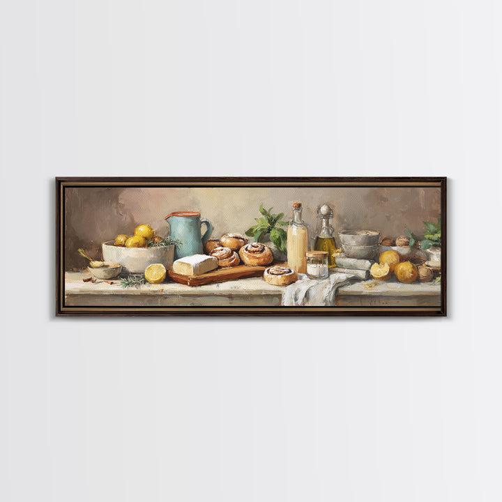 Cinnamon Rolls in a Warm Country Kitchen Canvas Print, Bakery Art, Fine Art Print, Bakery Decor, Fine Art, Patisserie, BAK-3x1-3