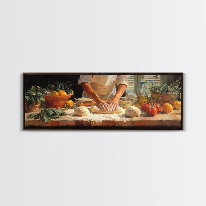 Baker Hands Shaping Dough Canvas Print, Bakery Art, Neutral Wall Art, Bakery Decor, Fine Art, Patisserie, Statement Artwork, BAK-3x1-33