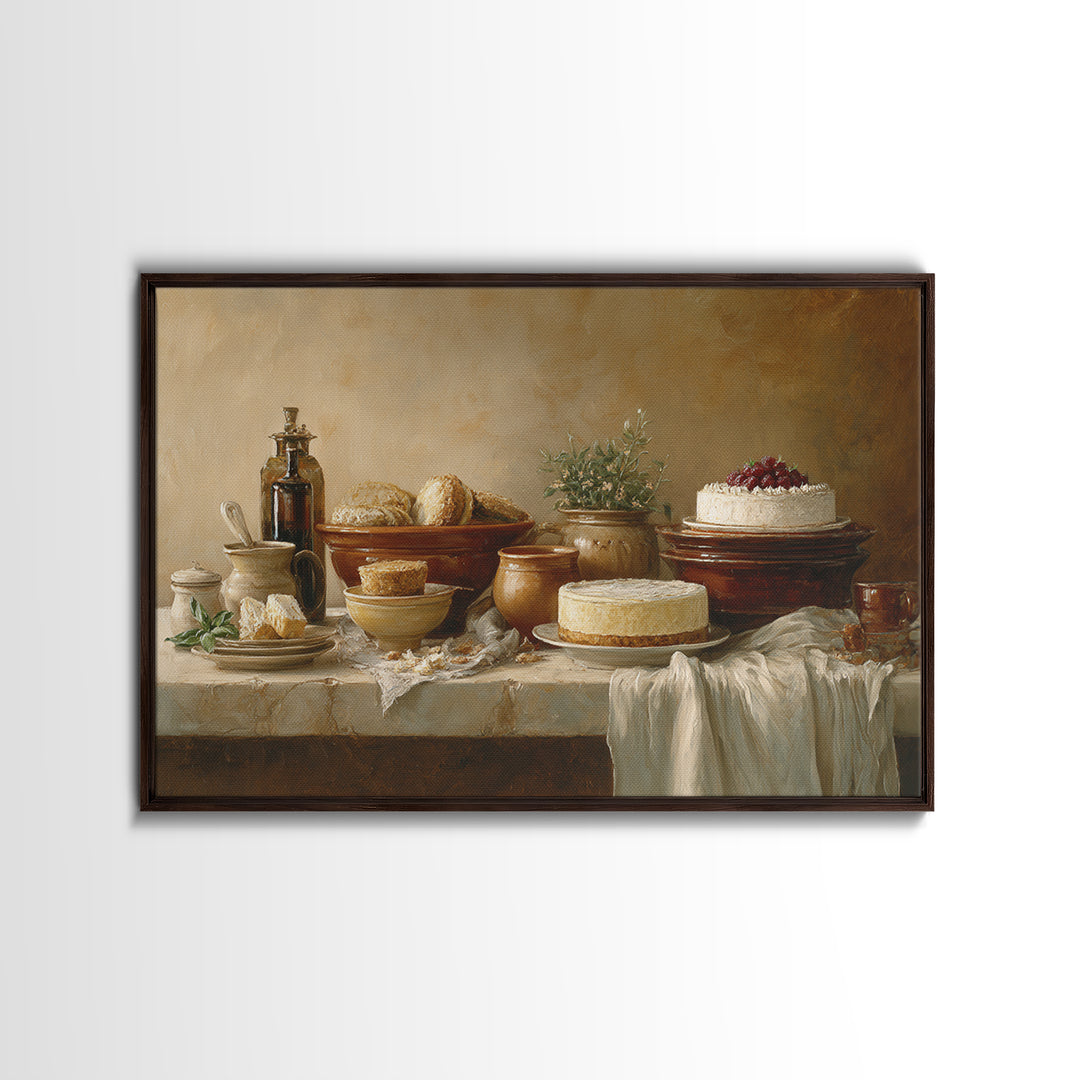 Parisian Dessert Poster Canvas Print, Bakery Art, French Wall Art, Bakery Decor, Fine Art, Patisserie, Room Decor, BAK-3x2-52