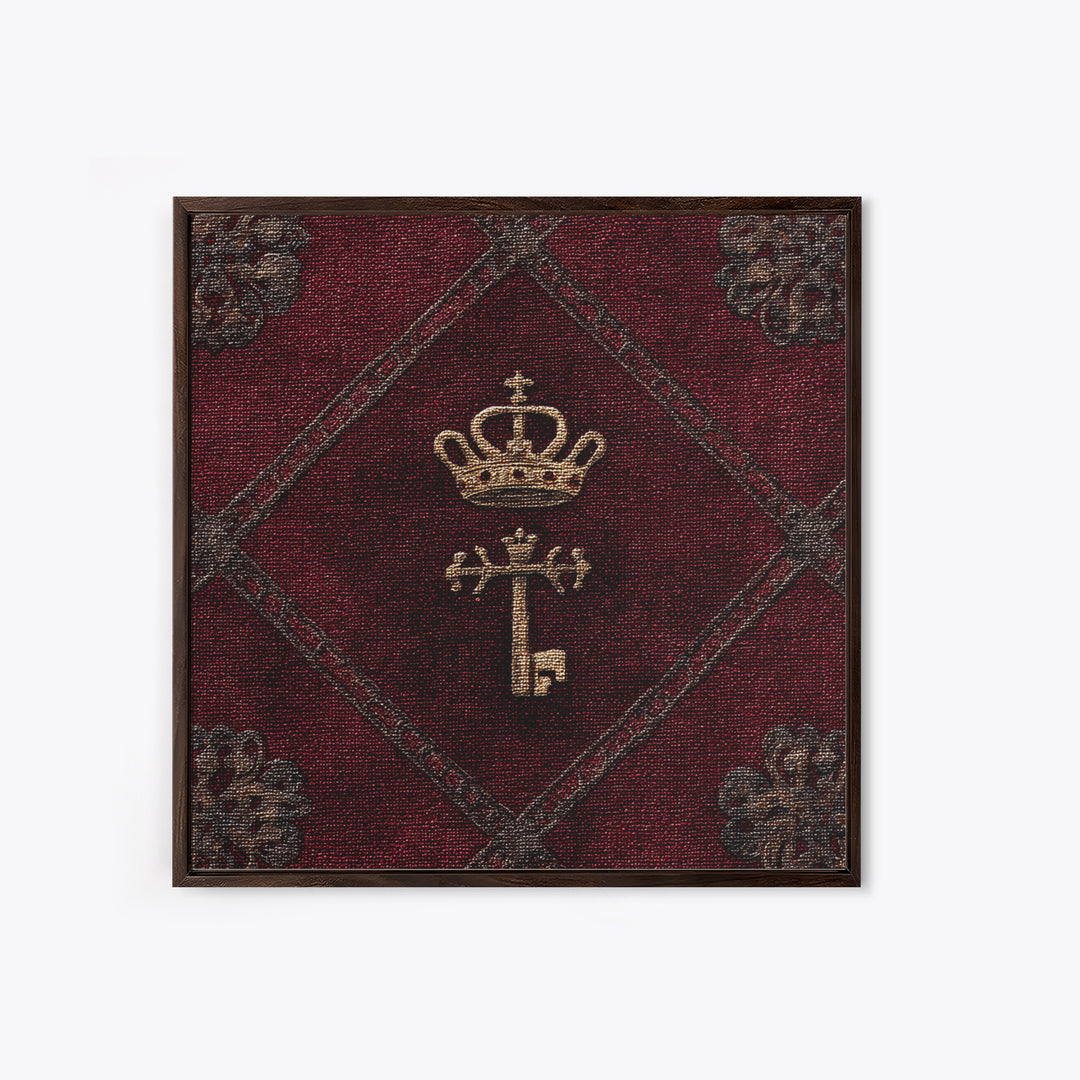 Dark Red Velvet Canvas Print, Baroque Art, Printable Wall Art, Living Room Decor, Fine Art, Ornate, Minimalist Wall Art, BAO-1x1-23