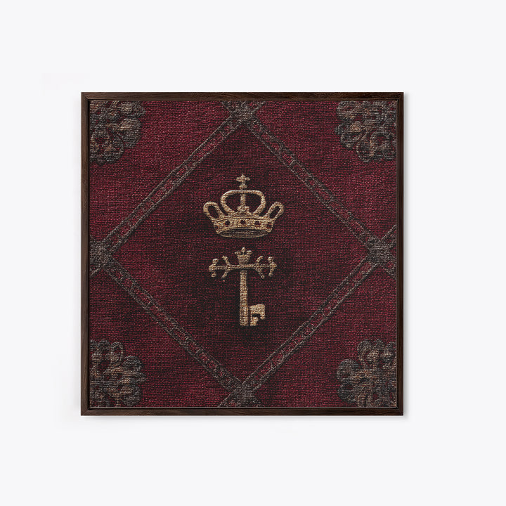 Dark Red Velvet Canvas Print, Baroque Art, Printable Wall Art, Living Room Decor, Fine Art, Ornate, Minimalist Wall Art, BAO-1x1-23